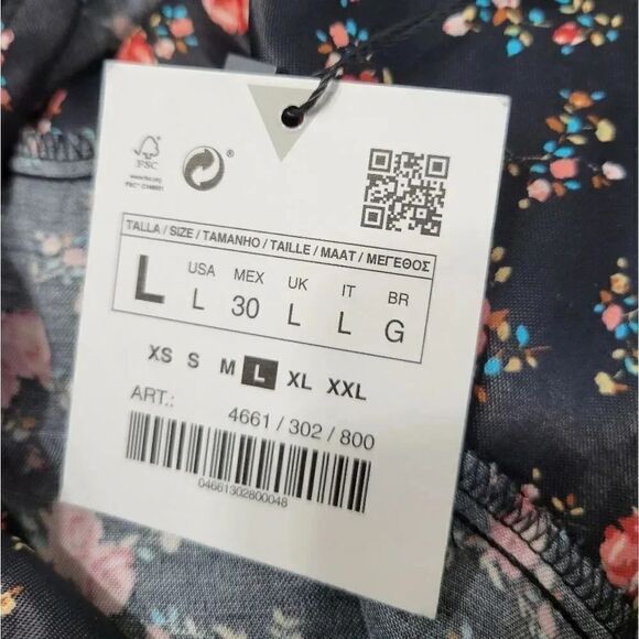 Zara satin floral mini dress L - Picture 9 of 9